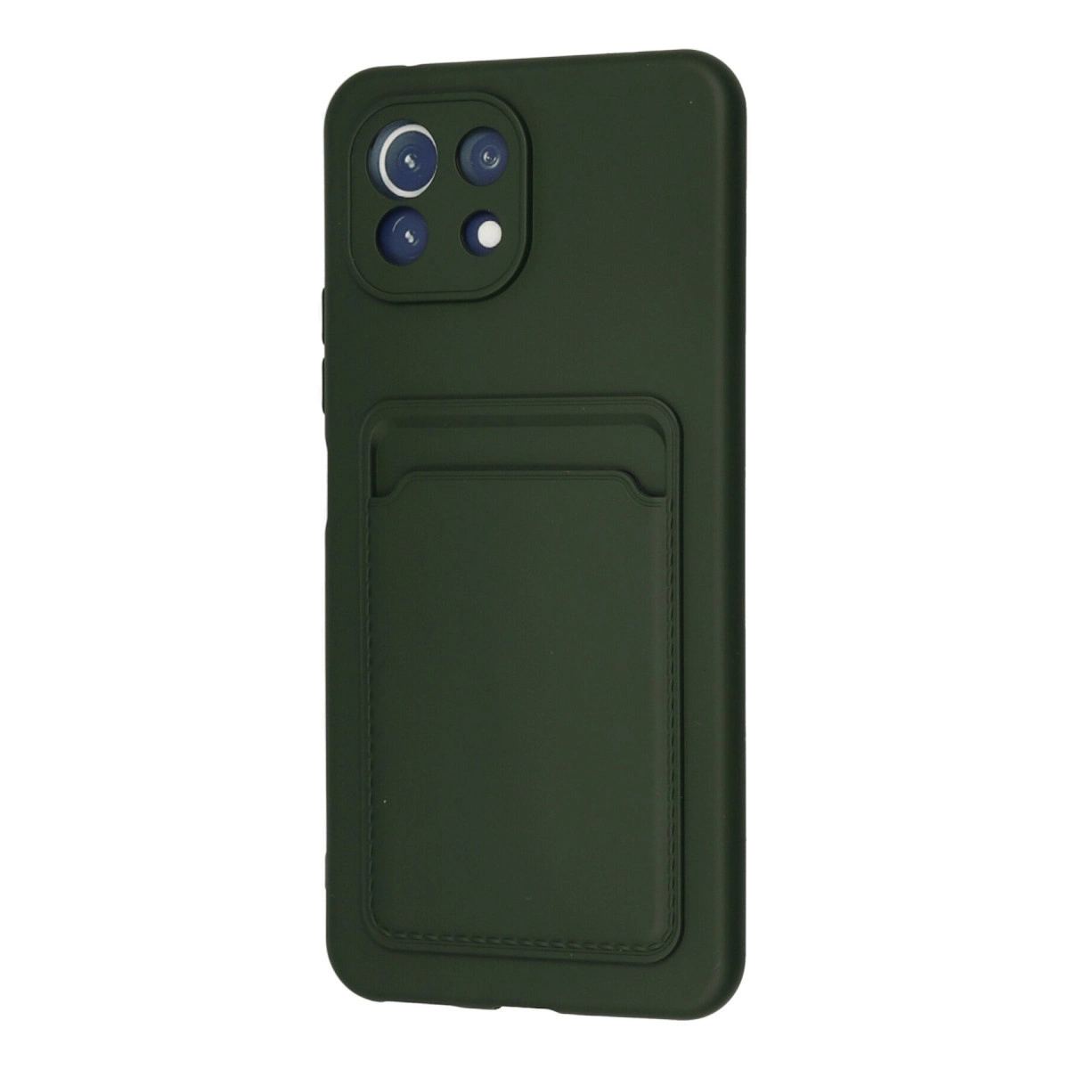 Xiaomi Mi 11 Kılıf Kelvin Kartvizitli Silikon - Koyu Yeşil