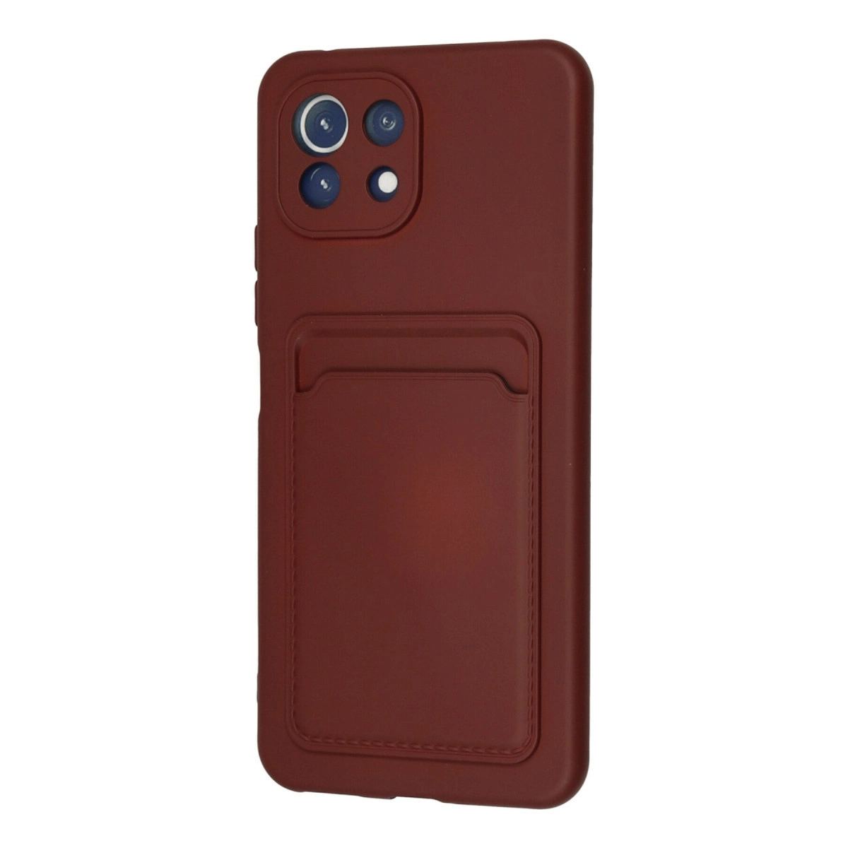 Xiaomi Mi 11 Kılıf Kelvin Kartvizitli Silikon - Bordo