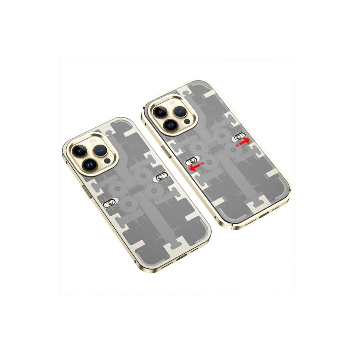 Apple İphone 13 Pro Kılıf Mekanik Bumper Kapak - Gold