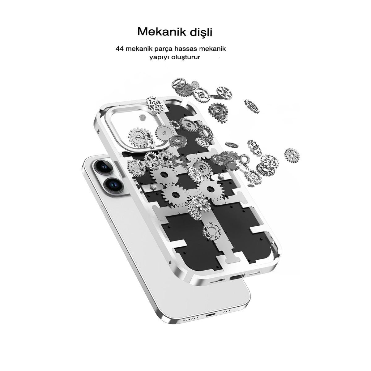 Apple İphone 14 Pro Kılıf Mekanik Bumper Kapak - Mavi