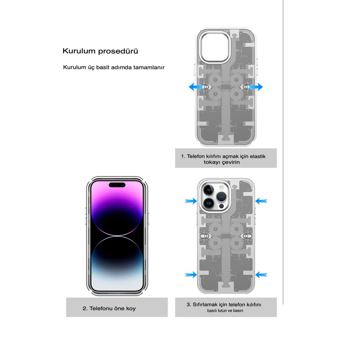 Apple İphone 14 Pro Kılıf Mekanik Bumper Kapak - Yeşil