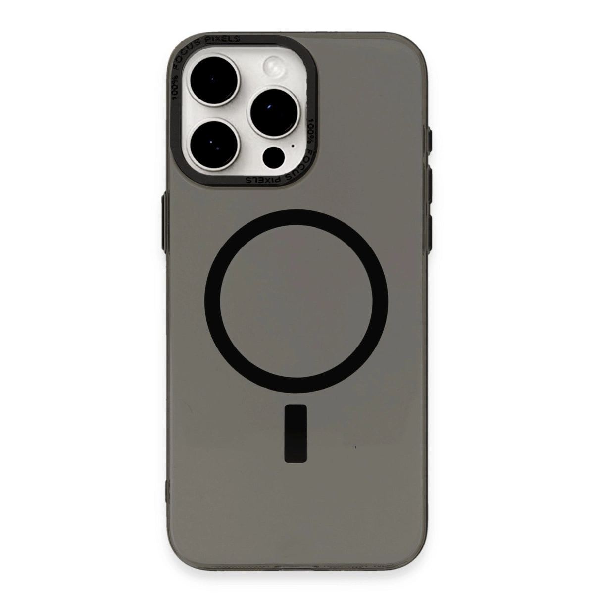 Apple İphone 15 Pro Kılıf Anka Pc Magneticsafe Sert Metal Kapak - Siyah