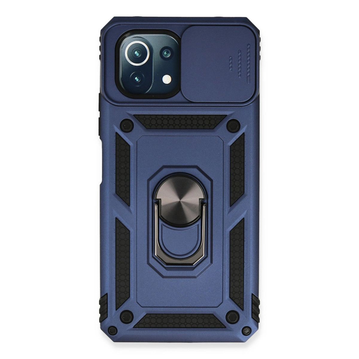 Xiaomi Mi 11 Lite Kılıf Pars Lens Yüzüklü Silikon - Lacivert