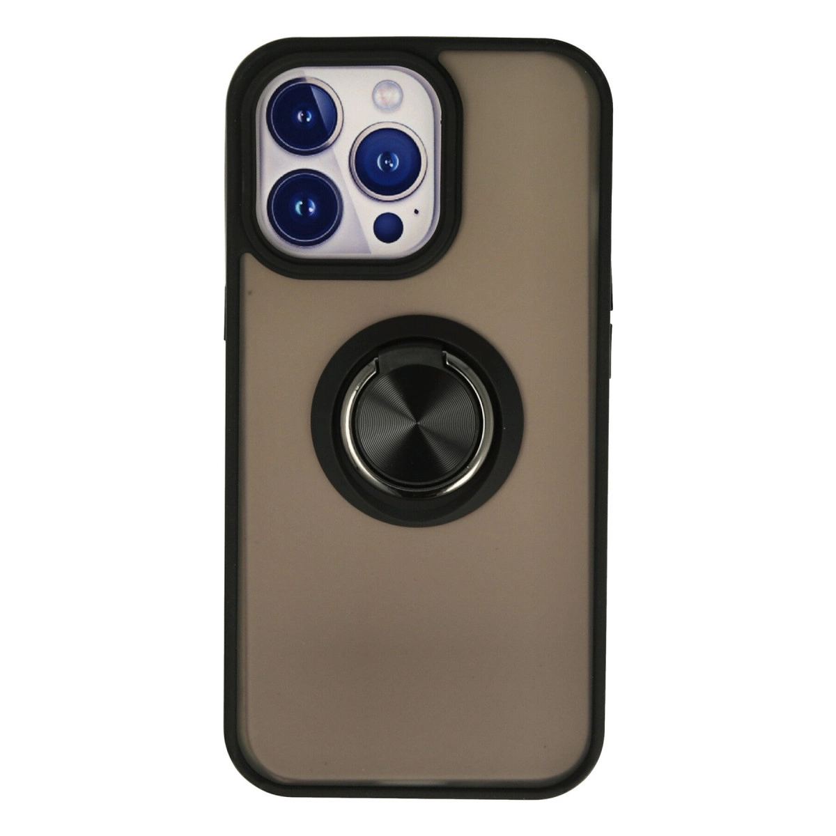 Apple İphone 15 Pro Kılıf Montreal Yüzüklü Silikon Kapak - Siyah