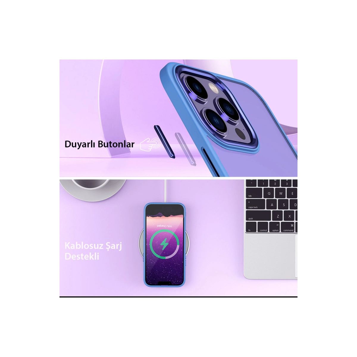 Apple İphone 14 Pro Max Kılıf Power Silikon - Rose