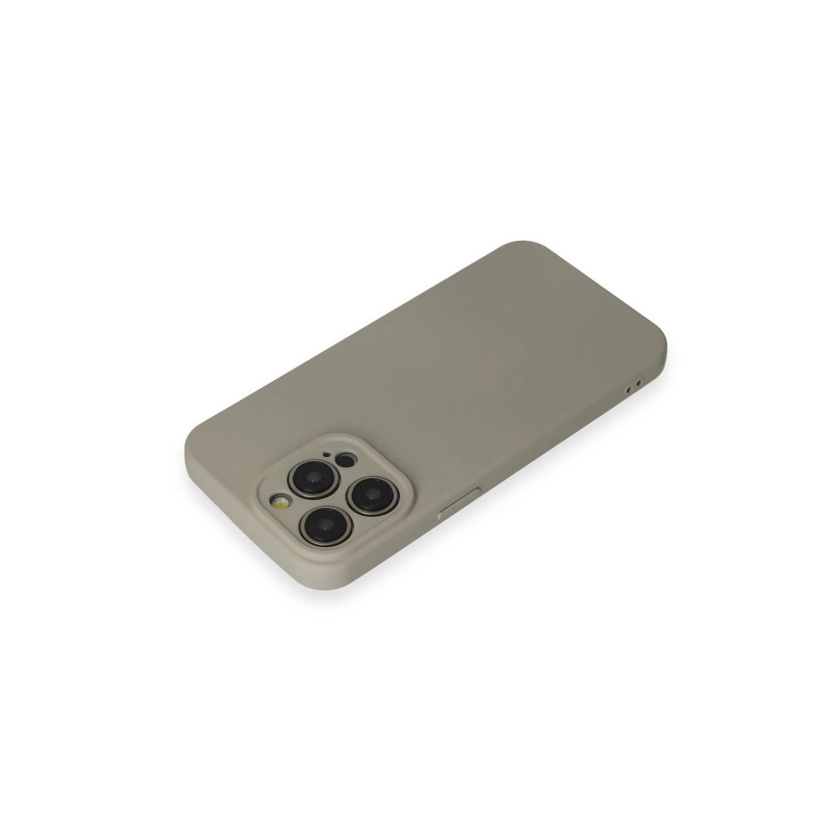Apple İphone 15 Pro Max Kılıf Nano İçi Kadife Silikon - Beyaz Titanyum