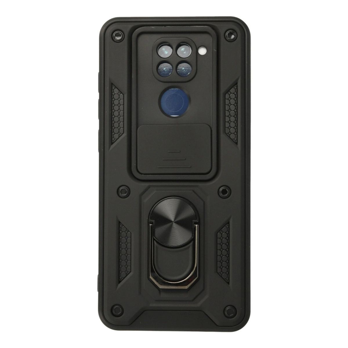 Xiaomi Redmi Note 9 Kılıf Pars Lens Yüzüklü Silikon - Siyah