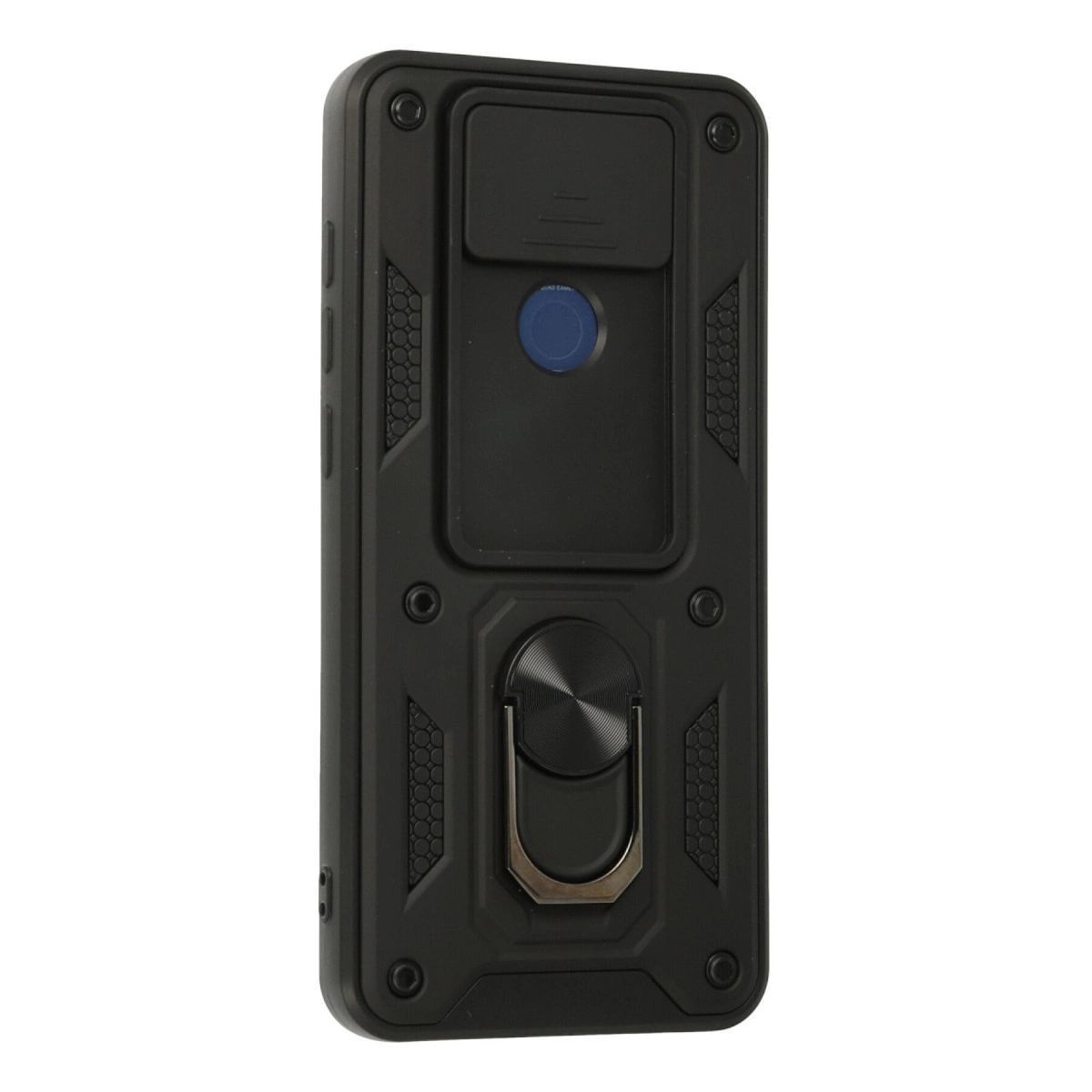 Xiaomi Redmi Note 9 Kılıf Pars Lens Yüzüklü Silikon - Siyah