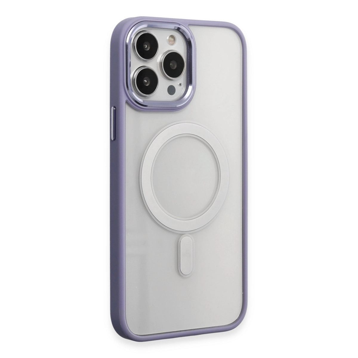 Apple İphone 15 Pro Max Kılıf Room Magneticsafe Silikon - Lila