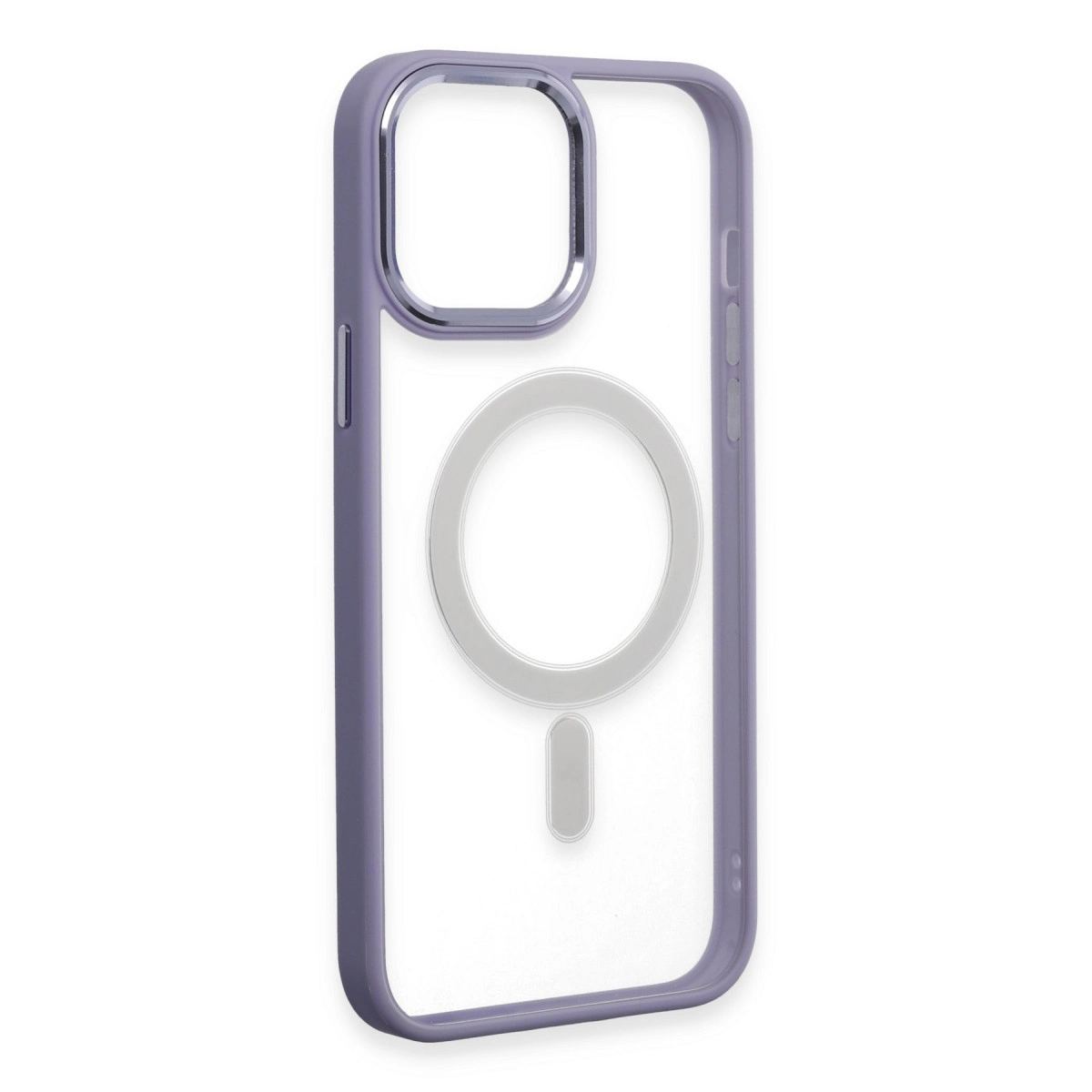 Apple İphone 15 Pro Max Kılıf Room Magneticsafe Silikon - Lila