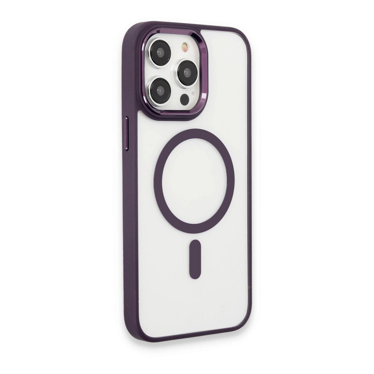 Apple İphone 15 Pro Max Kılıf Room Magneticsafe Silikon - Derin Mor
