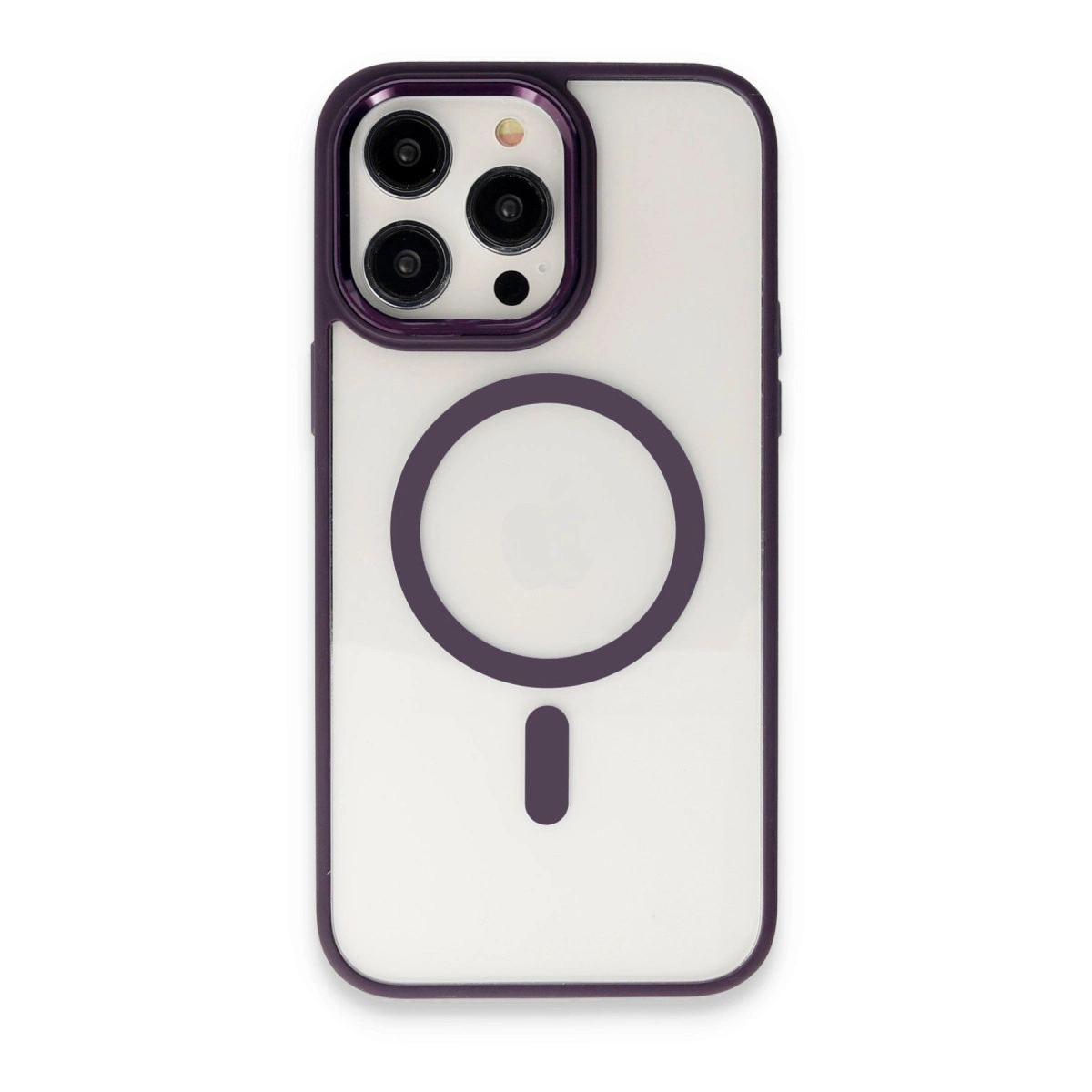 Apple İphone 15 Pro Max Kılıf Room Magneticsafe Silikon - Derin Mor