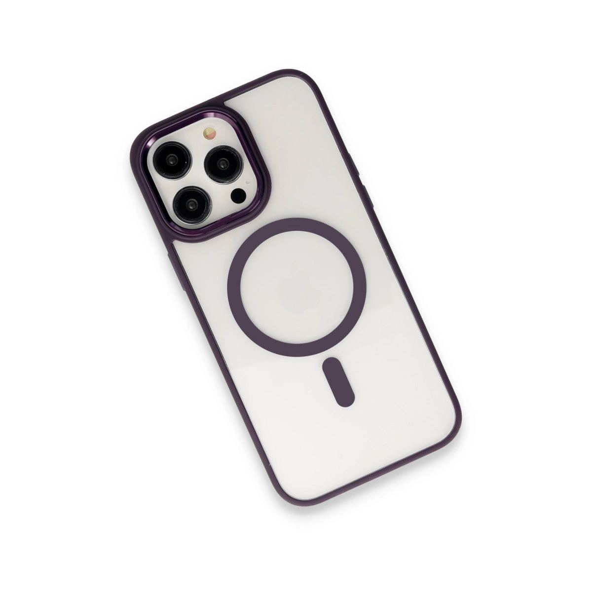 Apple İphone 15 Pro Max Kılıf Room Magneticsafe Silikon - Derin Mor