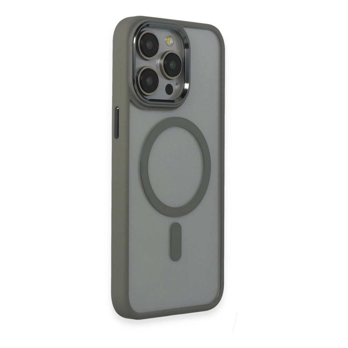 Apple İphone 15 Pro Max Kılıf Room Magneticsafe Silikon - Gri
