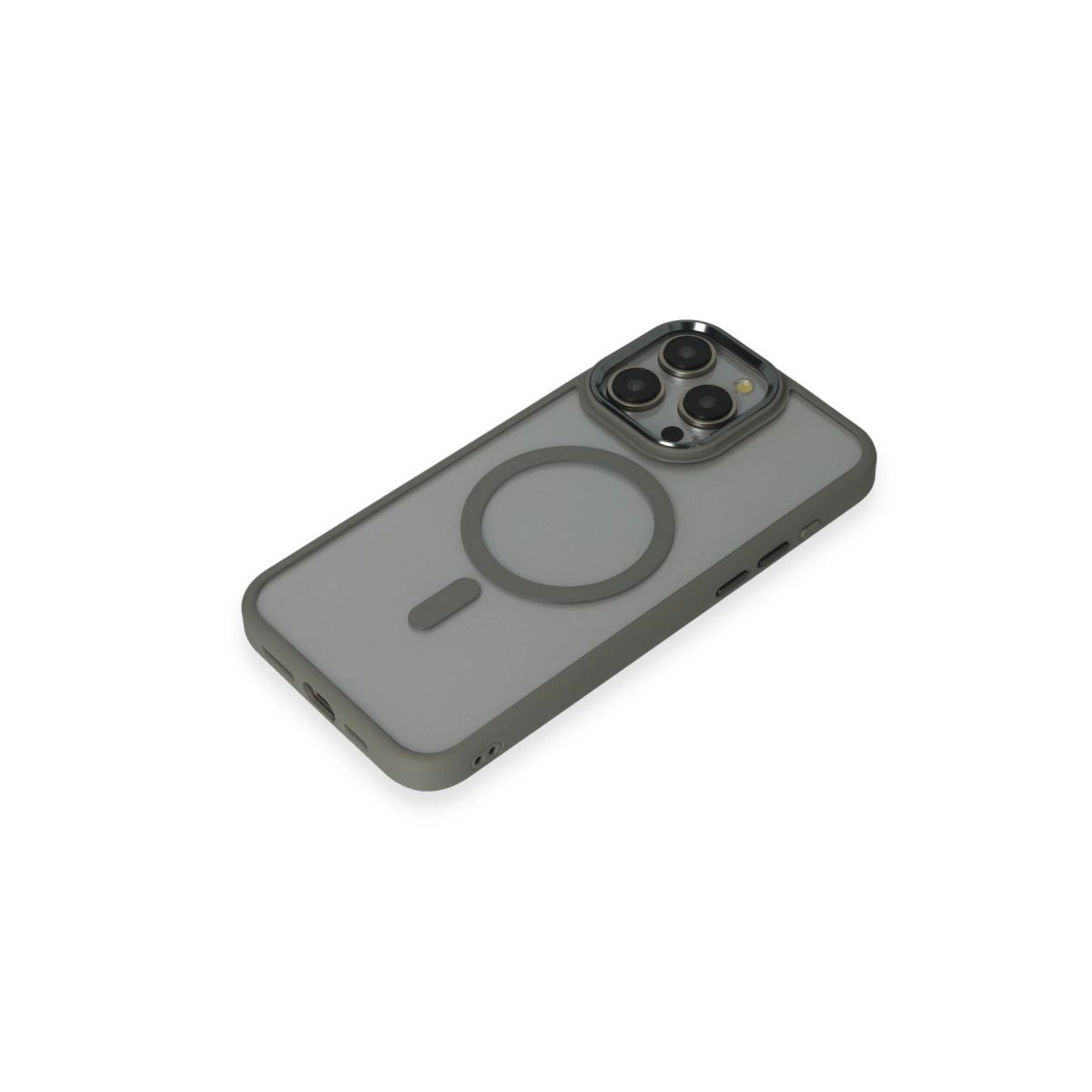 Apple İphone 15 Pro Max Kılıf Room Magneticsafe Silikon - Gri