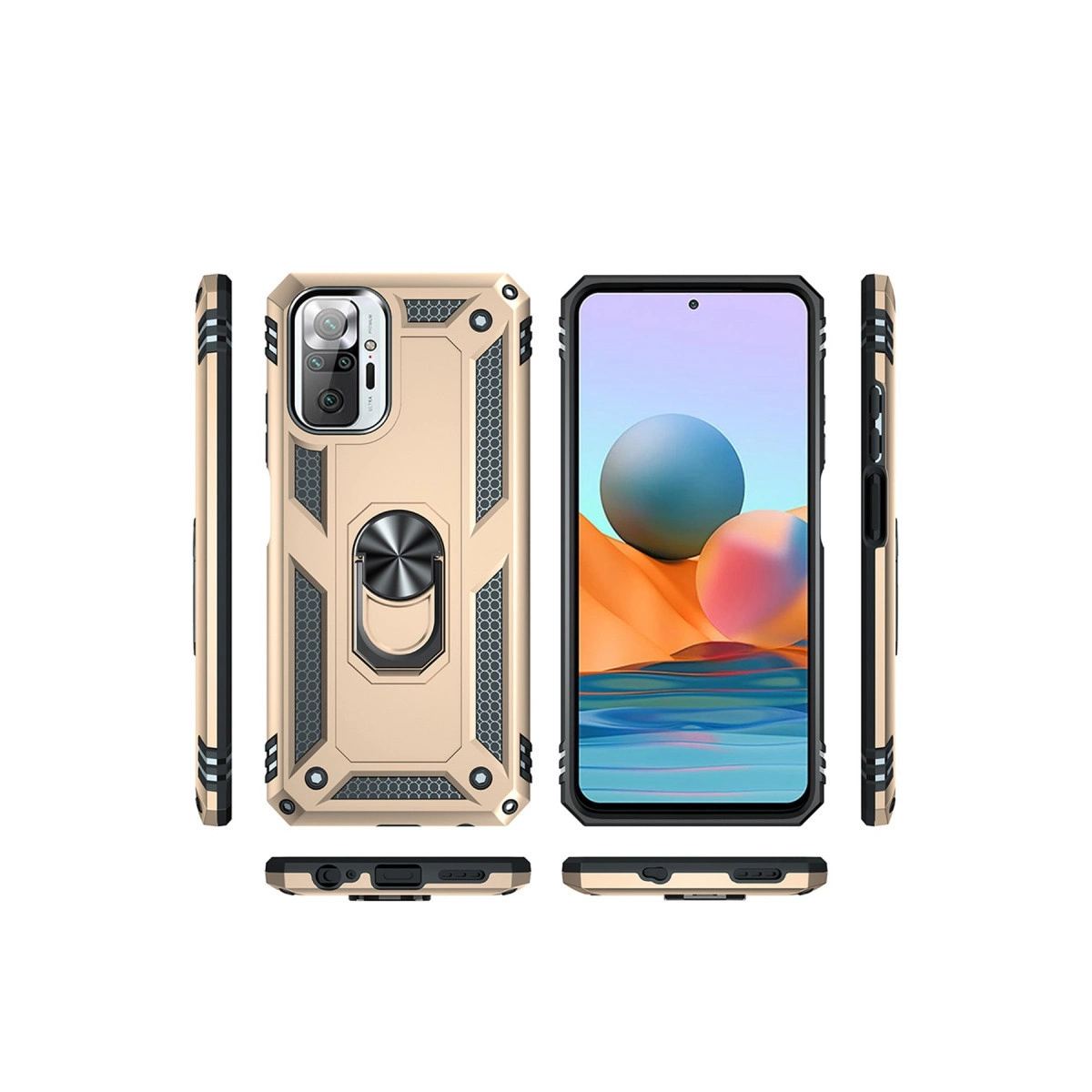 Xiaomi Redmi Note 10 Pro Kılıf Sofya Yüzüklü Silikon Kapak - Gold