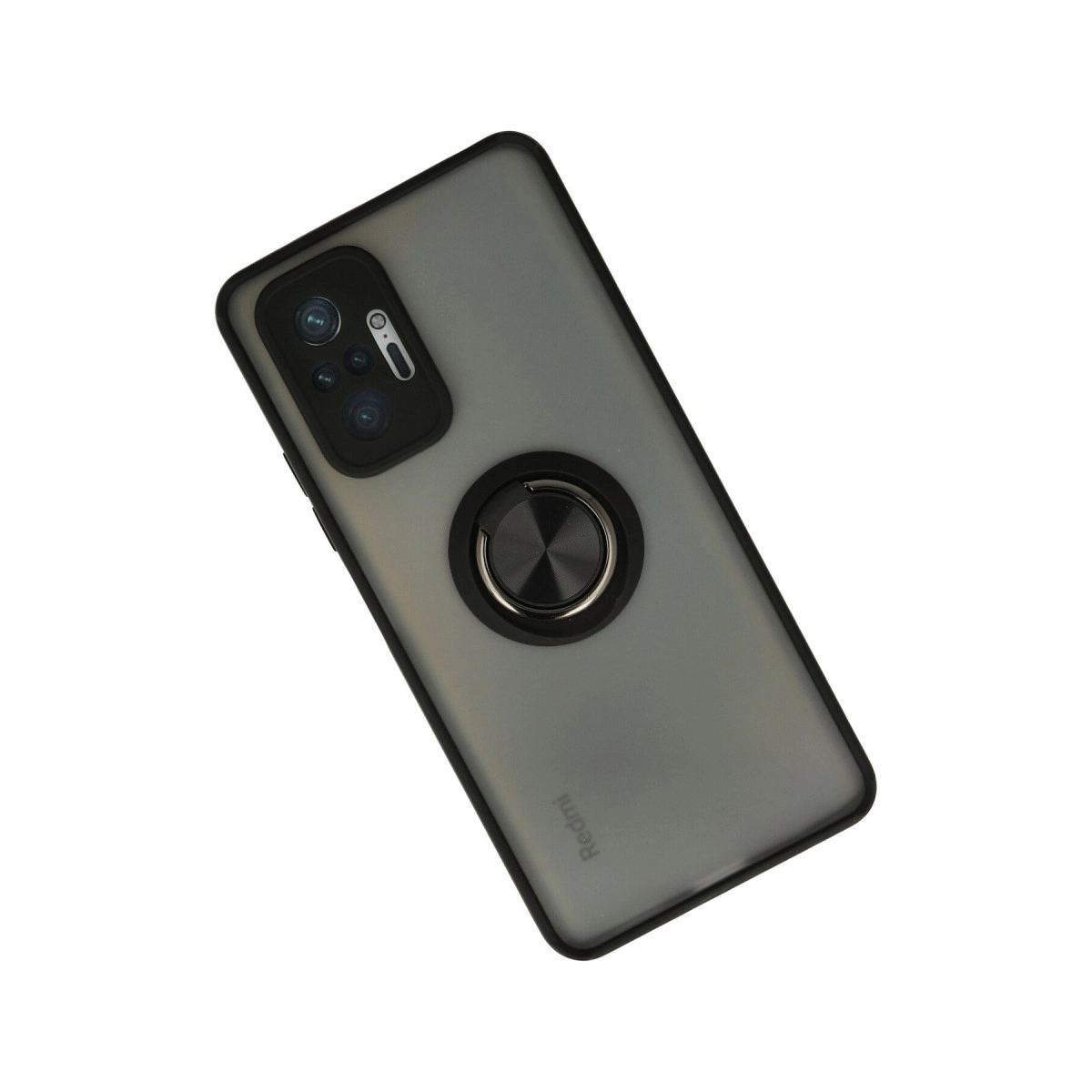 Xiaomi Redmi Note 10 Pro Kılıf Montreal Yüzüklü Silikon Kapak - Siyah