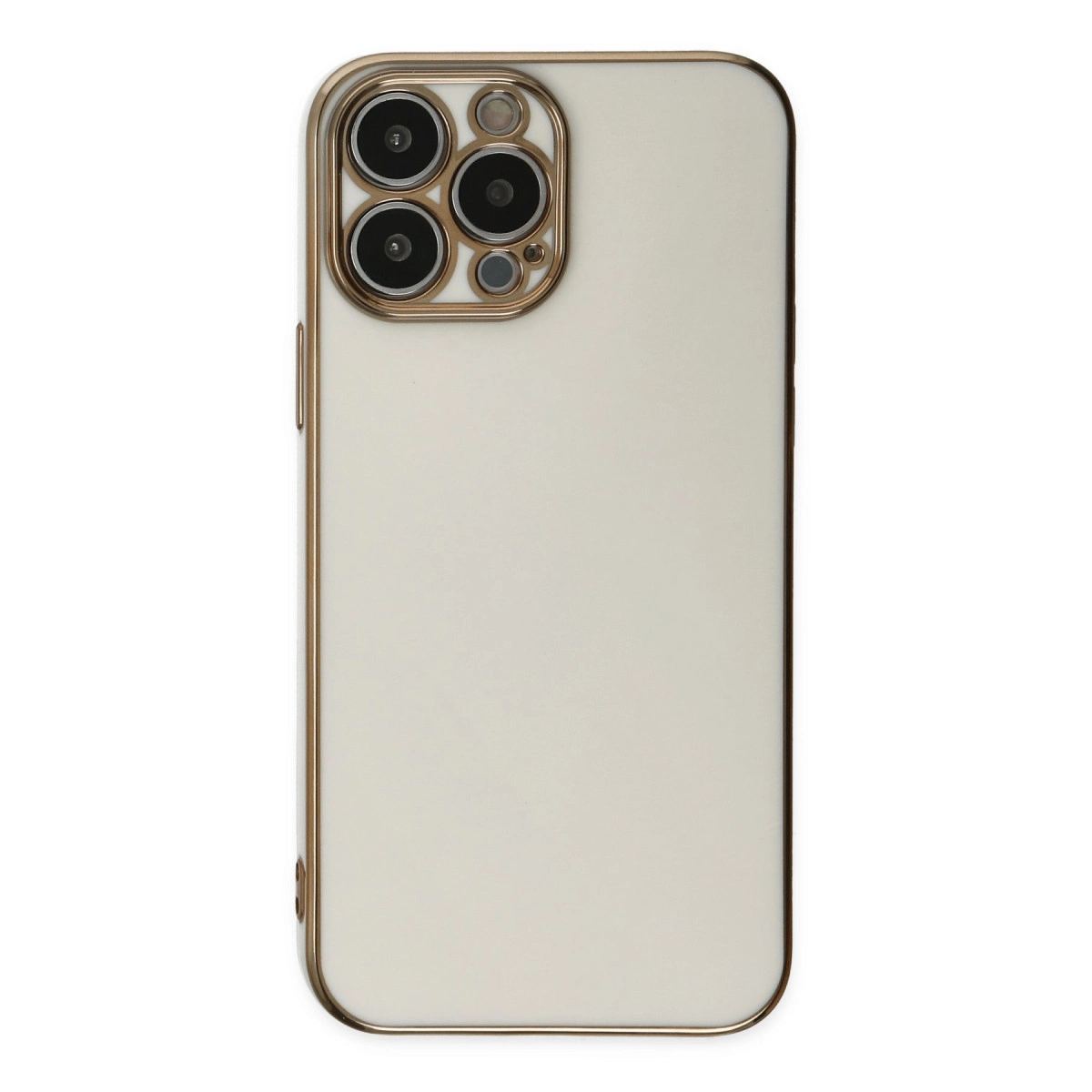 Apple İphone 15 Pro Max Kılıf Volet Silikon - Beyaz
