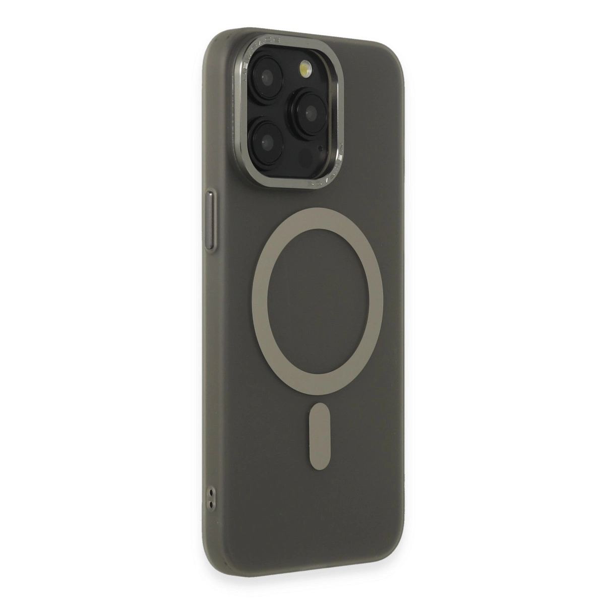 Apple İphone 15 Pro Kılıf Lodos Magneticsafe Mat Kapak - Titan Gri