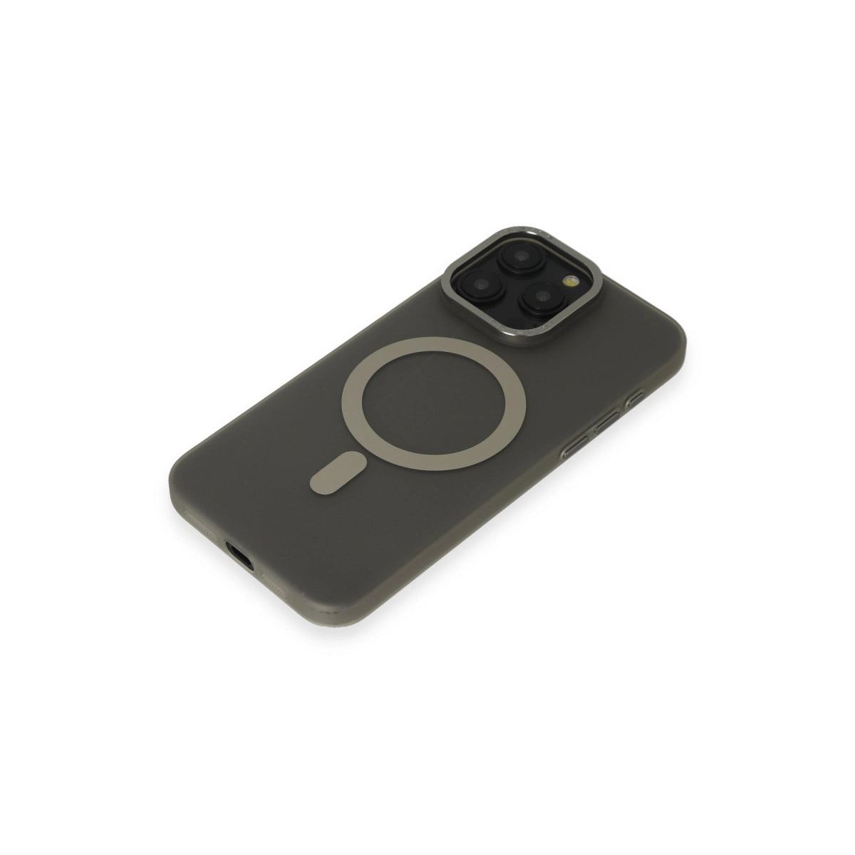 Apple İphone 15 Pro Kılıf Lodos Magneticsafe Mat Kapak - Titan Gri