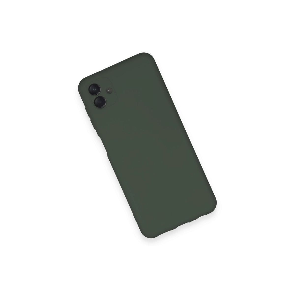 Samsung Galaxy A04 Kılıf Nano İçi Kadife Silikon - Koyu Yeşil