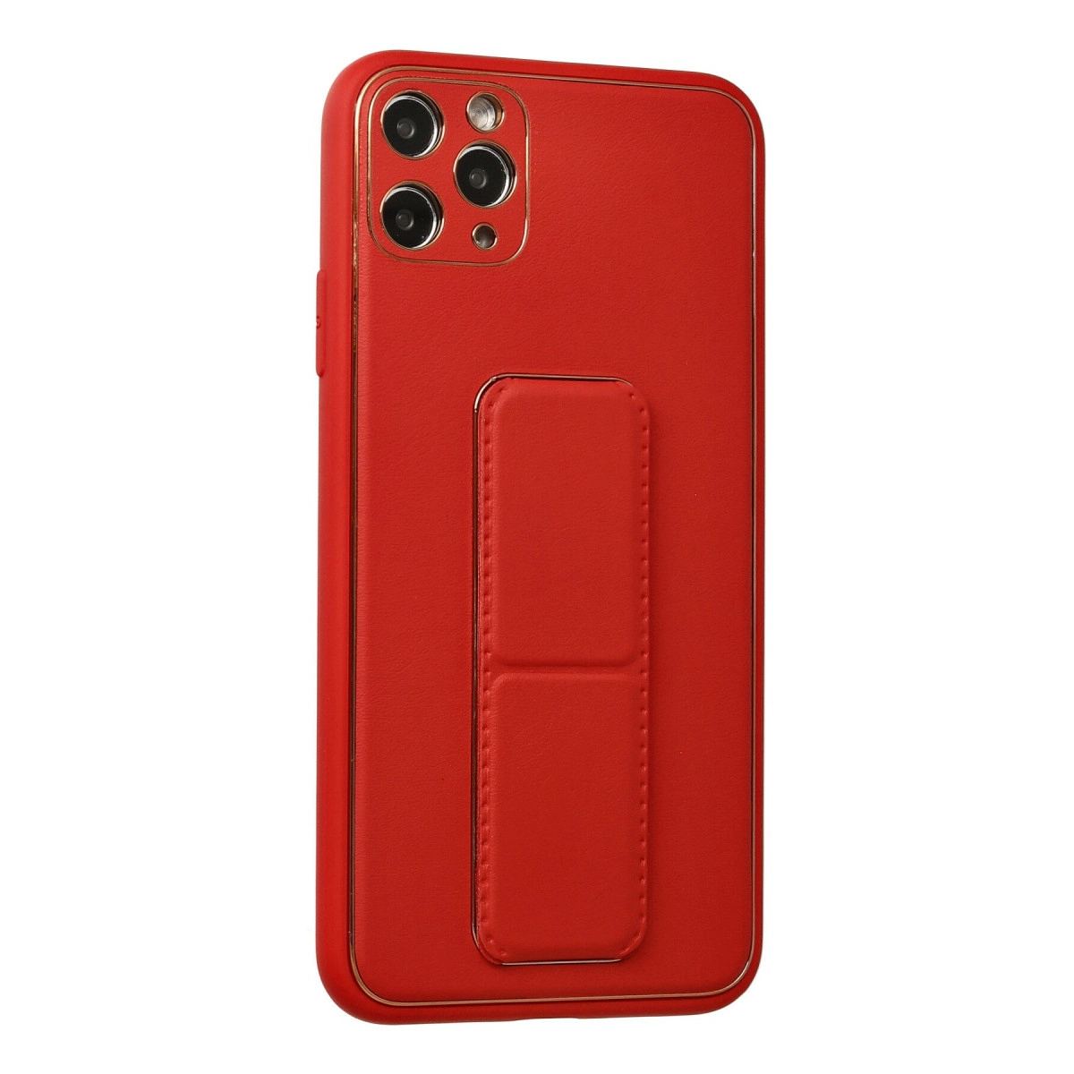 Apple İphone 11 Pro Max Kılıf Coco Deri Standlı Kapak - Kırmızı