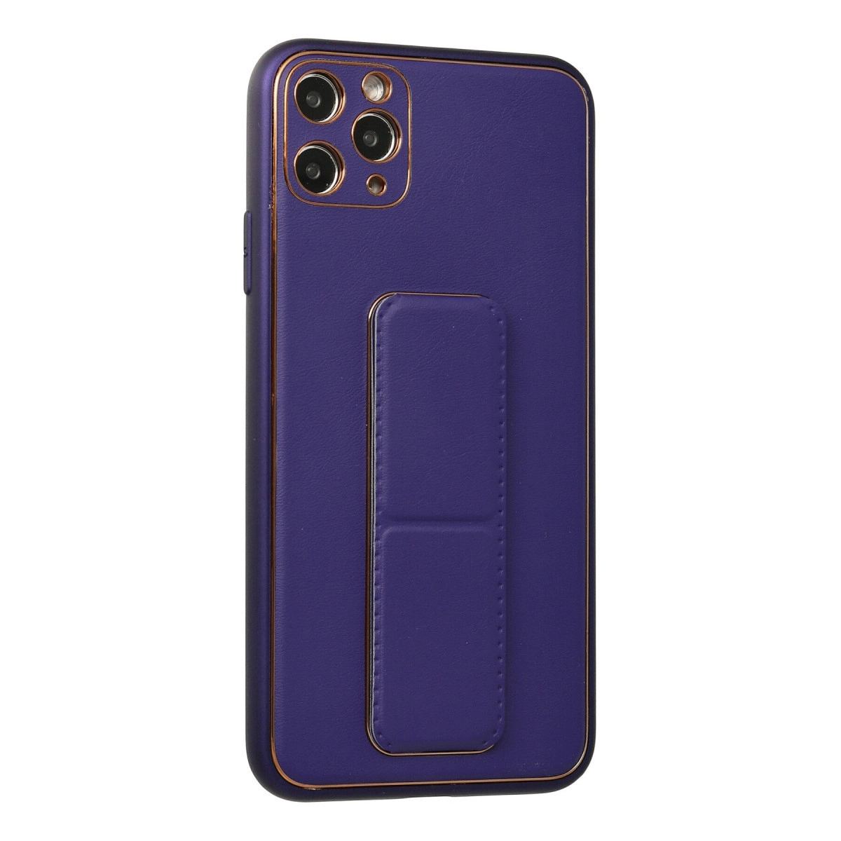 Apple İphone 11 Pro Max Kılıf Coco Deri Standlı Kapak - Mor