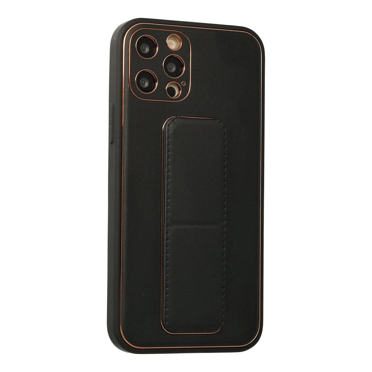 Apple İphone 12 Pro Kılıf Coco Deri Standlı Kapak - Siyah
