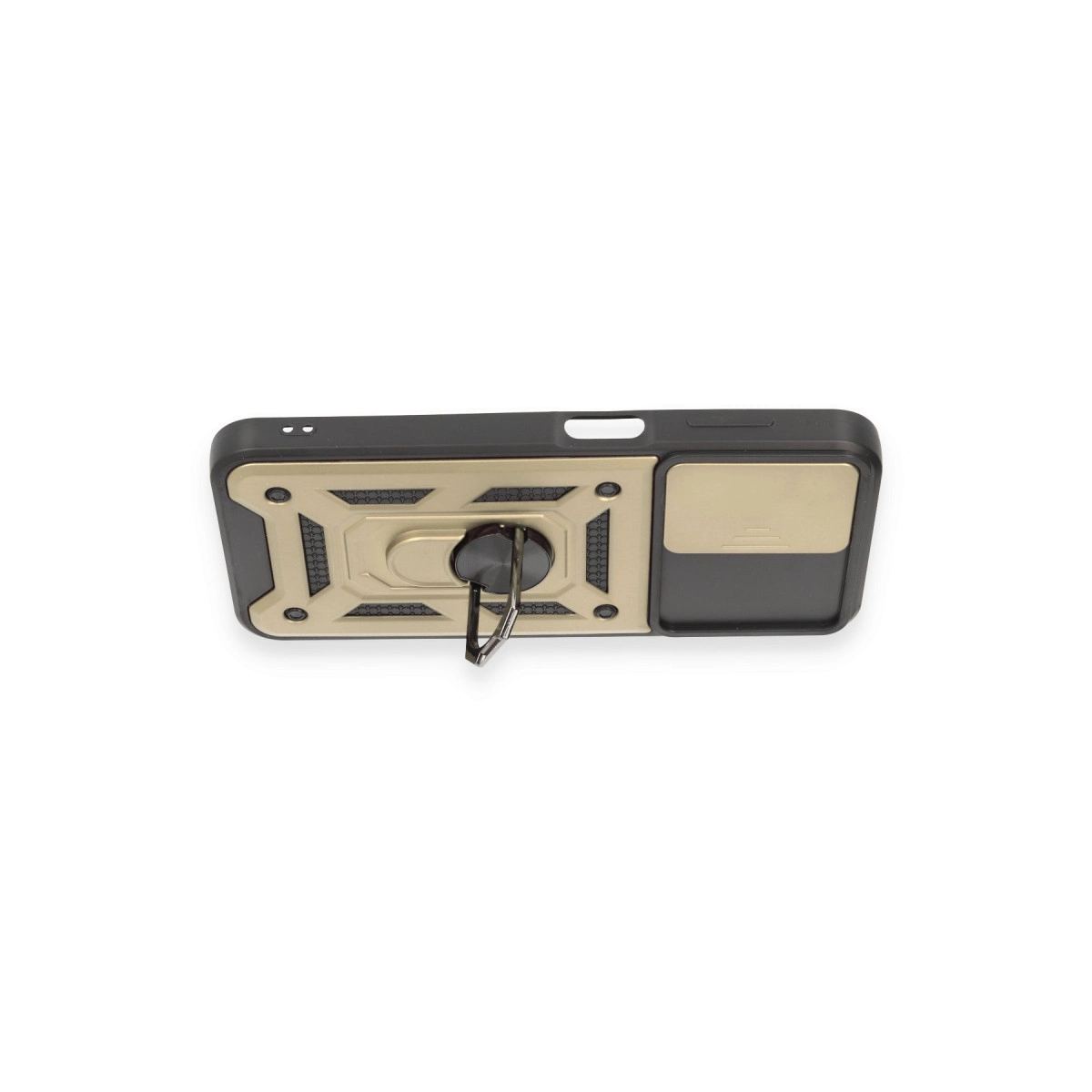 Samsung Galaxy M14 5g Kılıf Pars Lens Yüzüklü Silikon - Gold
