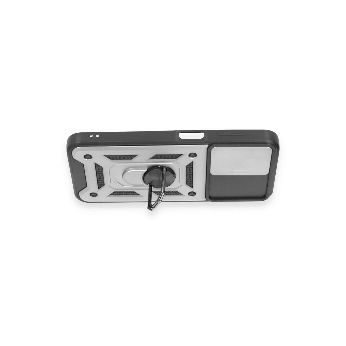 Samsung Galaxy M14 5g Kılıf Pars Lens Yüzüklü Silikon - Gümüş