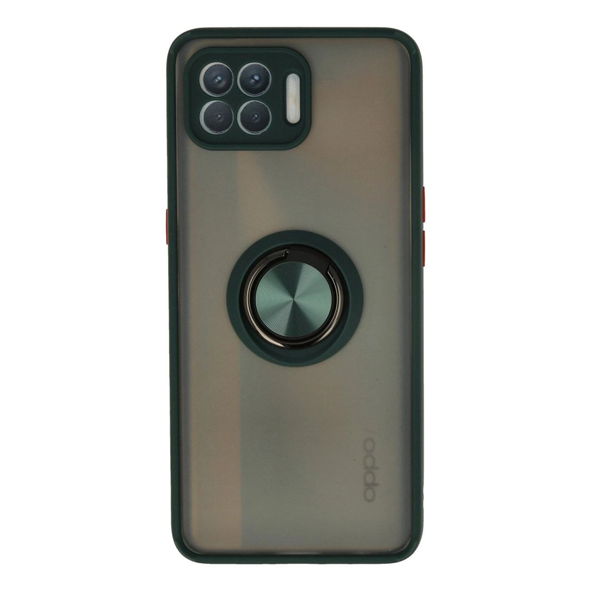 Oppo Reno 4 Lite Kılıf Montreal Yüzüklü Silikon Kapak - Yeşil