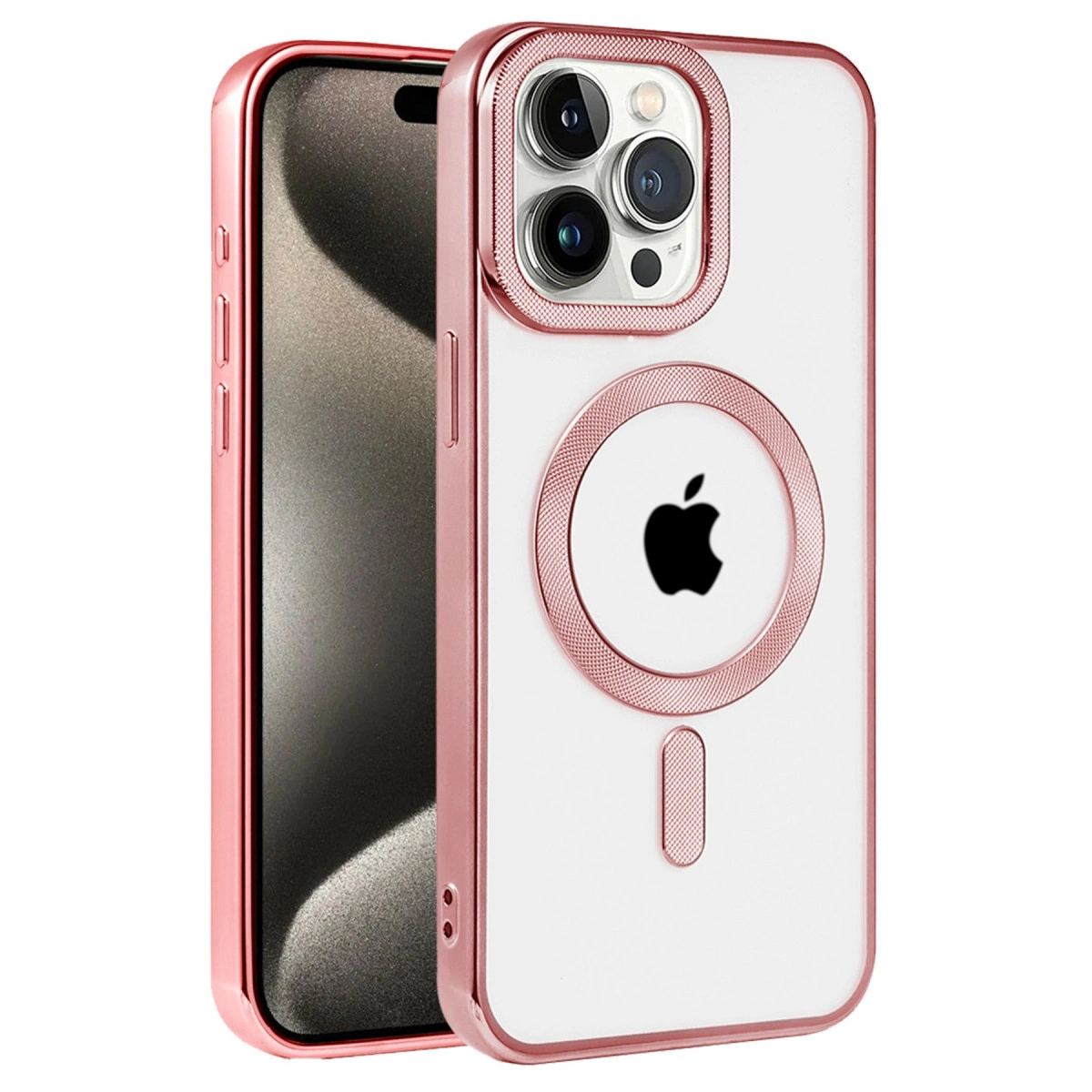 Apple İphone 14 Pro Kılıf Kronos Magsafe Kapak - Rose Gold