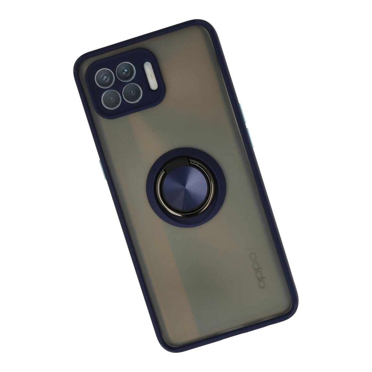 Oppo Reno 4 Lite Kılıf Montreal Yüzüklü Silikon Kapak - Lacivert