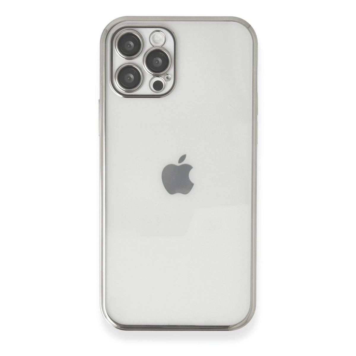 Apple İphone 12 Pro Kılıf Razer Lensli Silikon - Gümüş