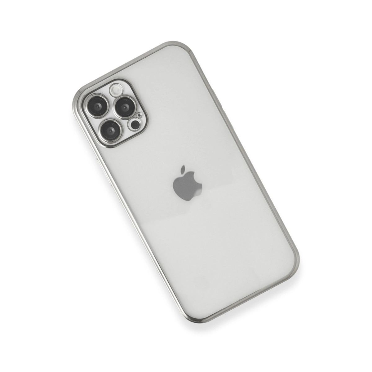 Apple İphone 12 Pro Kılıf Razer Lensli Silikon - Gümüş
