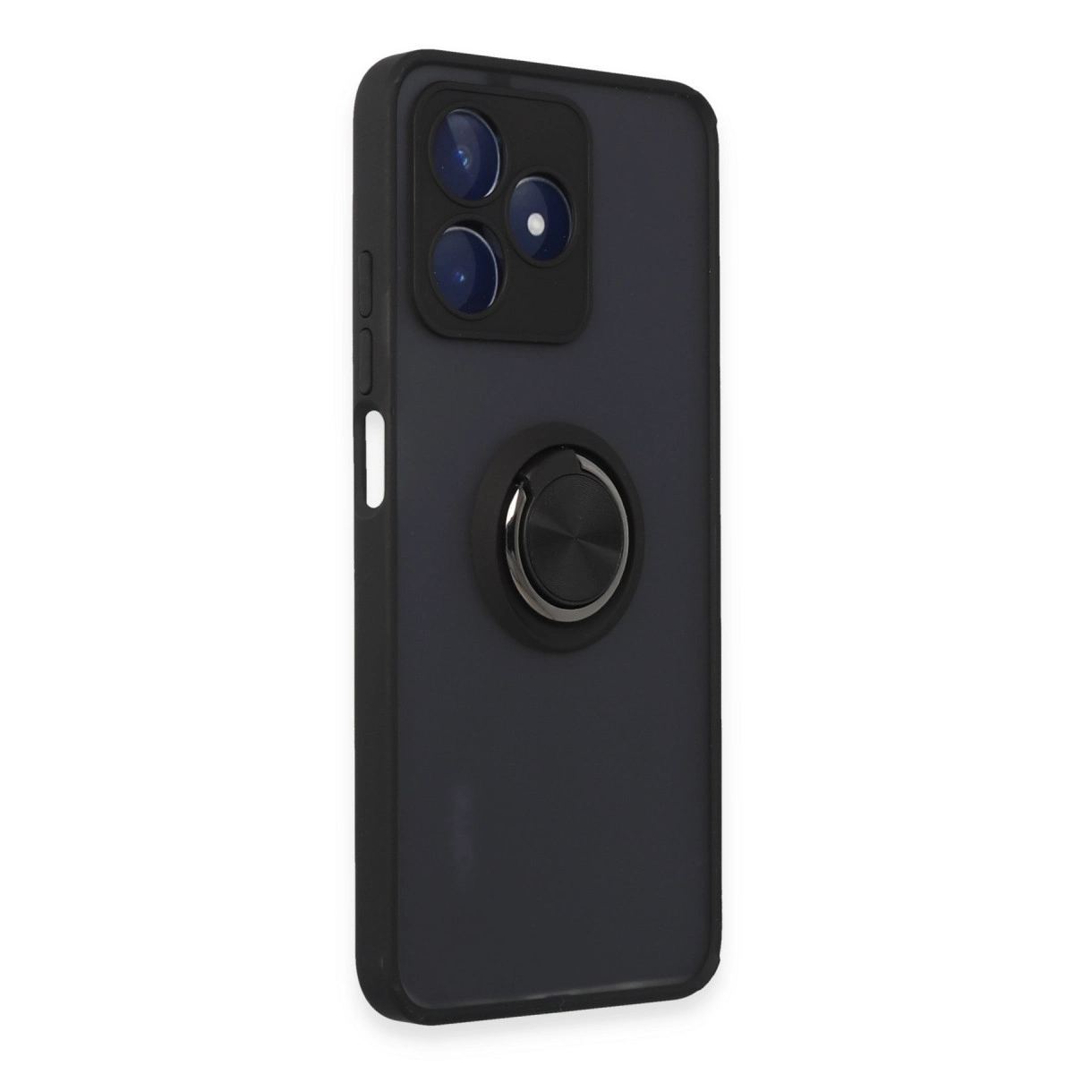 Realme C53 Kılıf Montreal Yüzüklü Silikon Kapak - Siyah