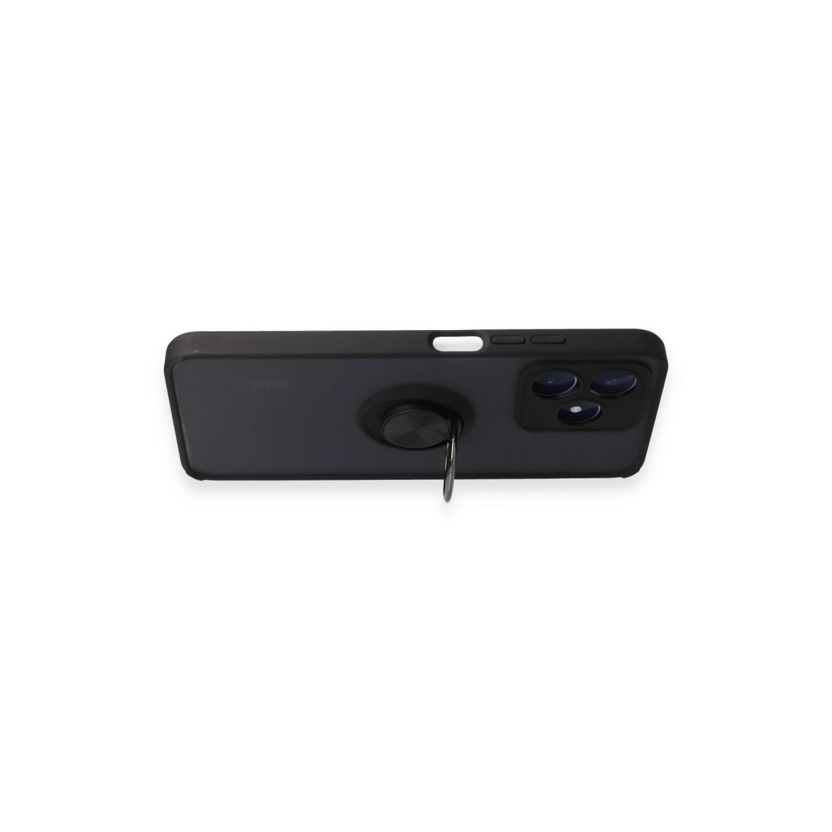 Realme C53 Kılıf Montreal Yüzüklü Silikon Kapak - Siyah
