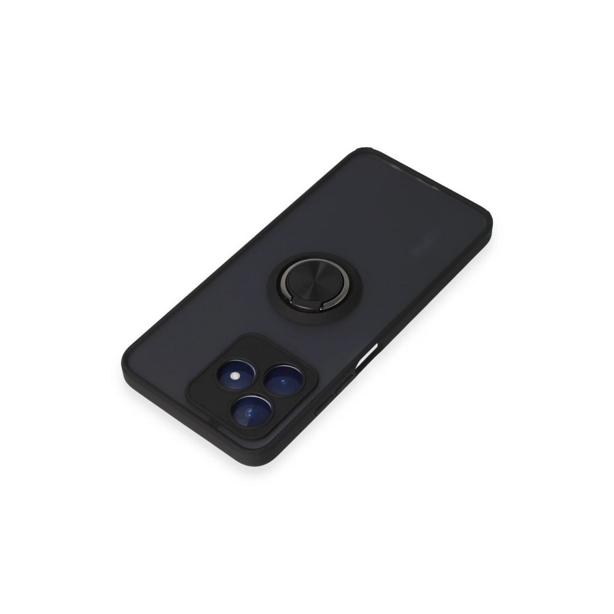 Realme C53 Kılıf Montreal Yüzüklü Silikon Kapak - Siyah