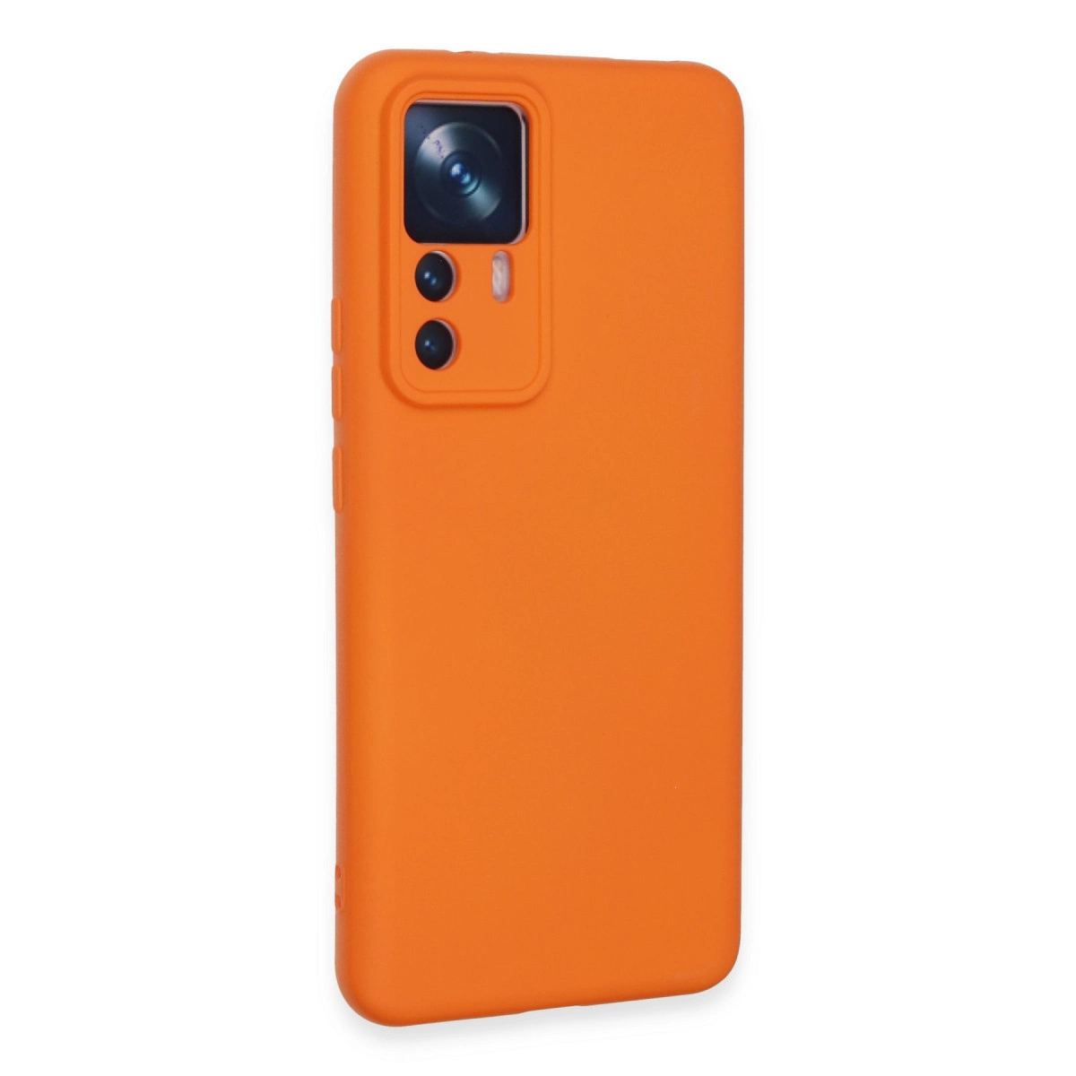Xiaomi Mi 12t Pro Kılıf Nano İçi Kadife Silikon - Turuncu