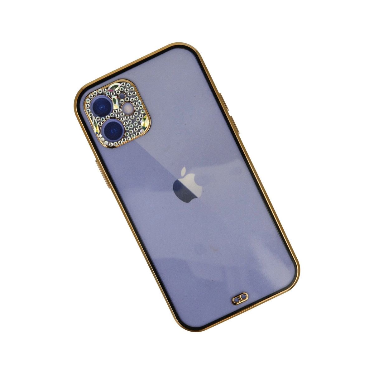 Apple İphone 12 Kılıf Liva Taşlı Silikon - Siyah