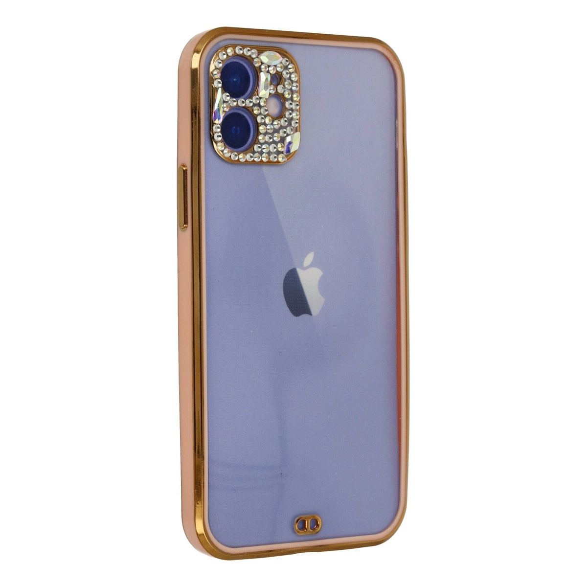Apple İphone 12 Kılıf Liva Taşlı Silikon - Pembe