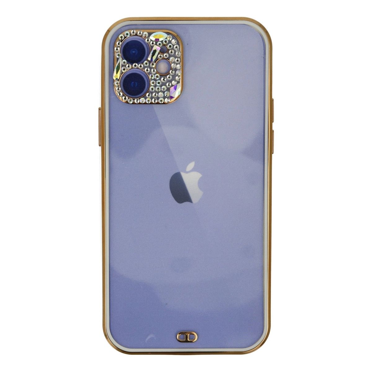 Apple İphone 12 Kılıf Liva Taşlı Silikon - Beyaz