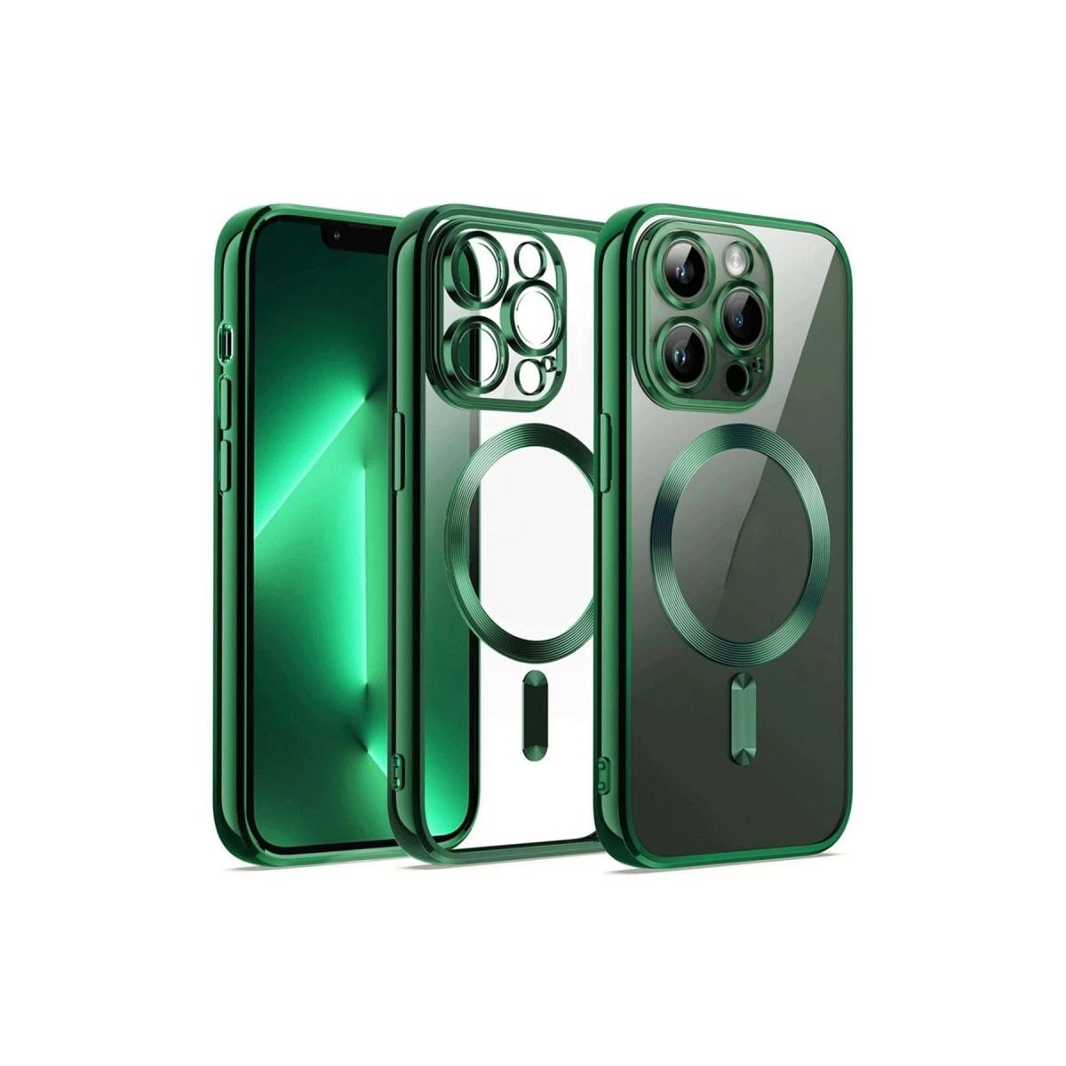Apple İphone 12 Pro Kılıf Kross Magneticsafe Kapak - Koyu Yeşil