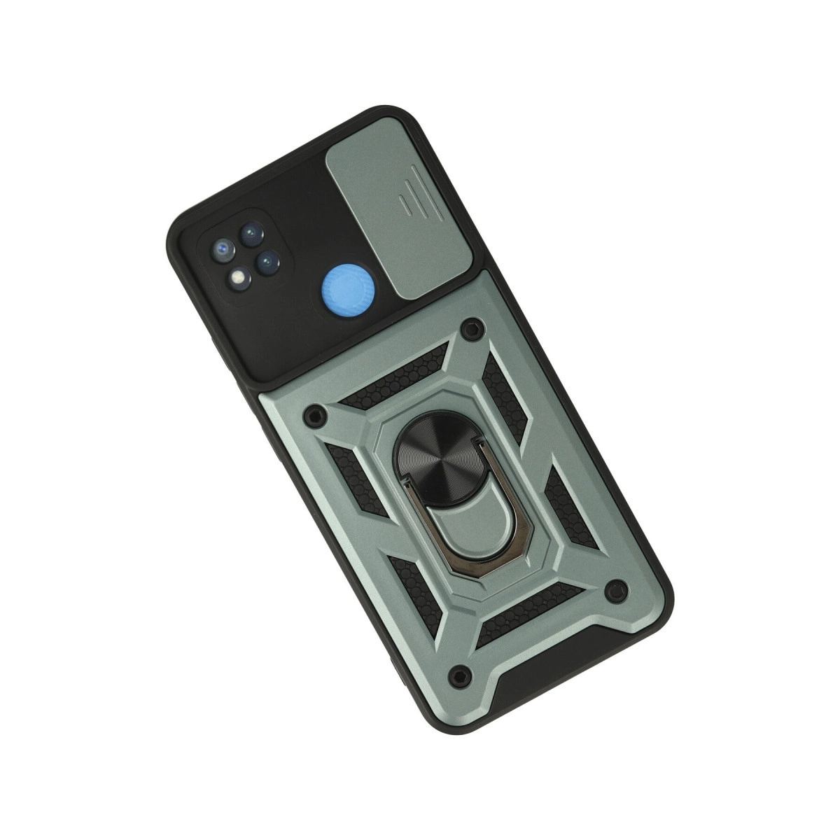 Xiaomi Redmi 9c Kılıf Pars Lens Yüzüklü Silikon - Yeşil