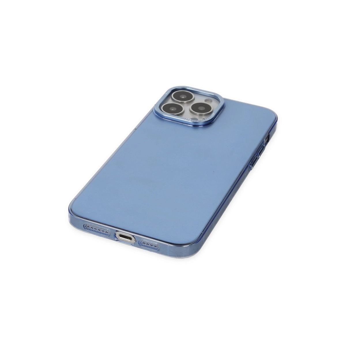 Apple İphone 13 Pro Kılıf Anka Pc Sert Metal Kapak - Mavi