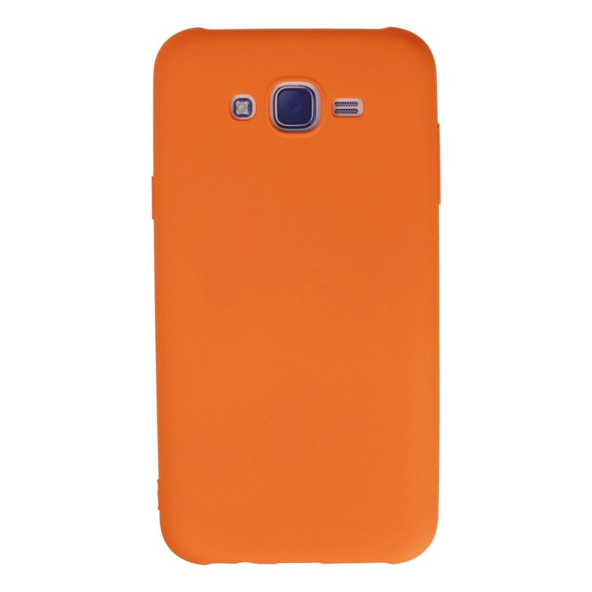 Samsung Galaxy J7 Kılıf Nano İçi Kadife Silikon - Turuncu
