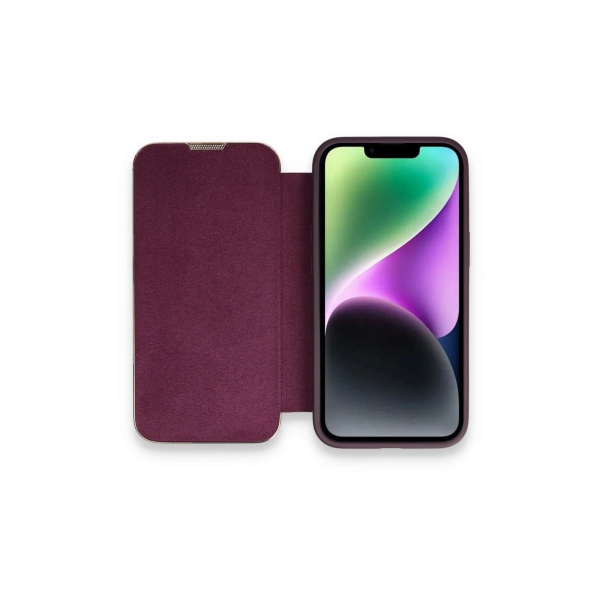 Apple İphone 13 Pro Max Kılıf Dolpin Kapaklı - Derin Mor