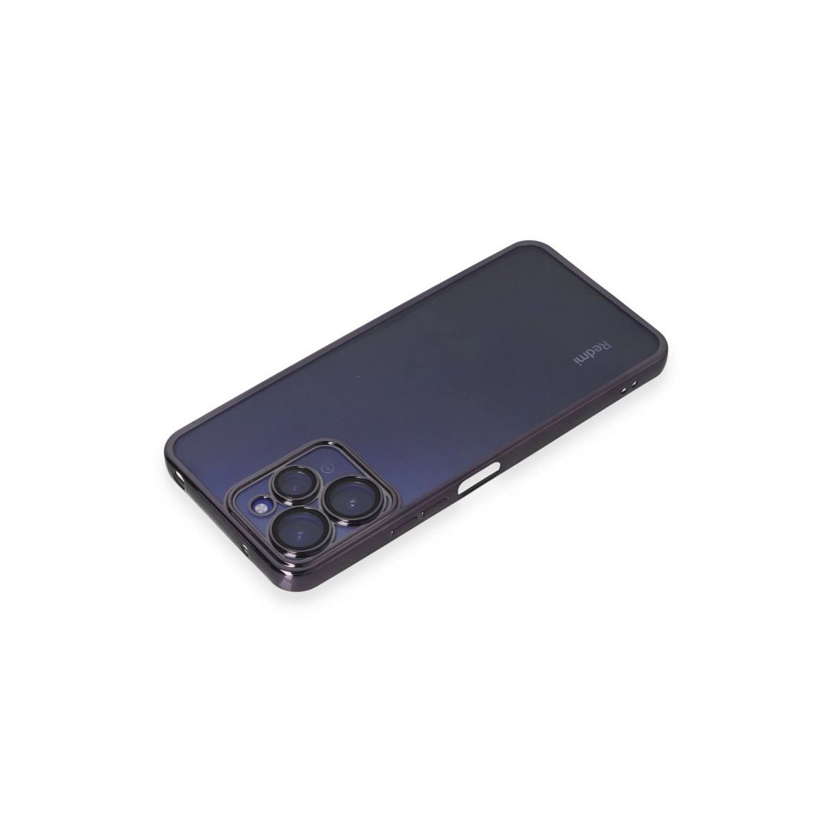 Xiaomi Redmi 12 Kılıf Razer Lensli Silikon - Mor