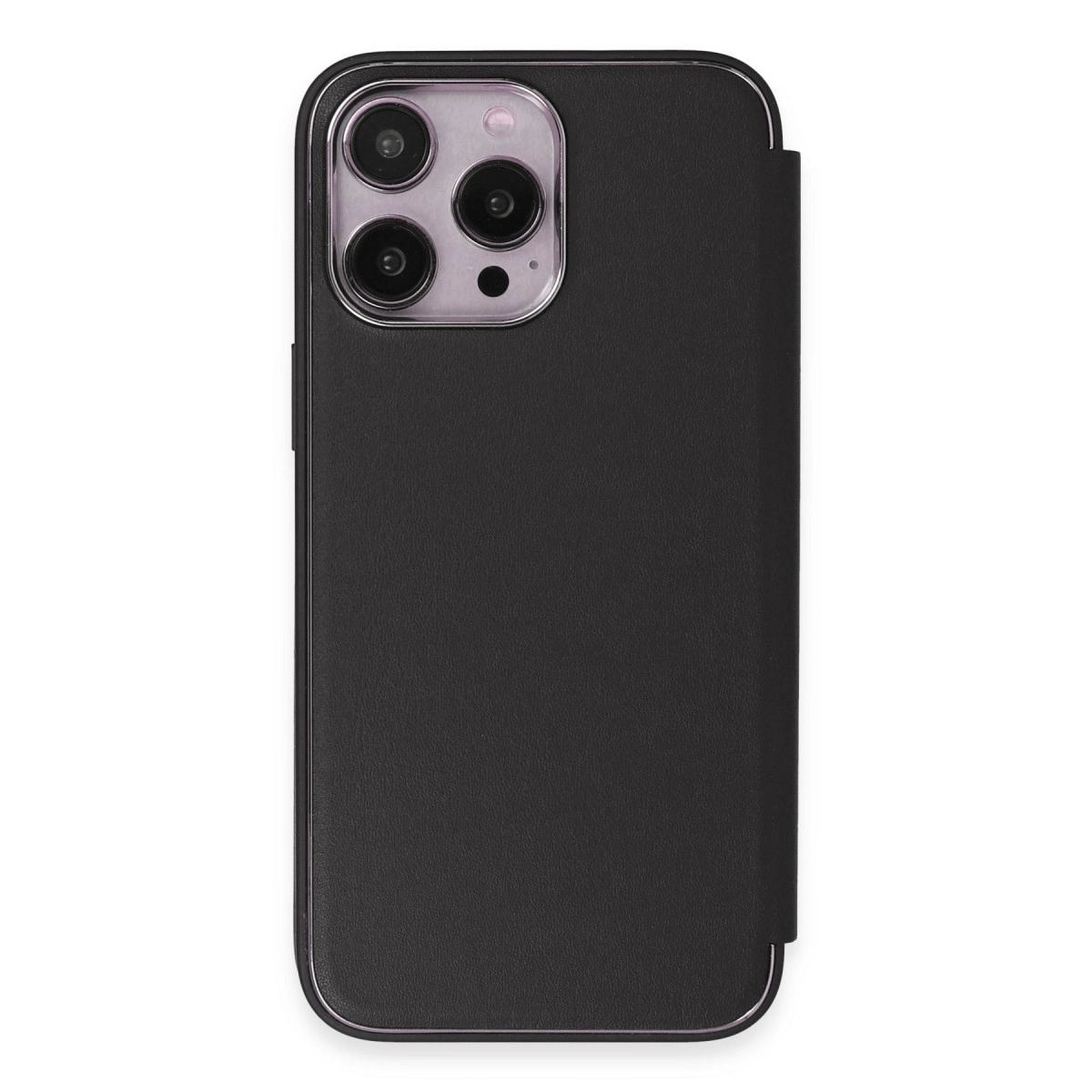 Apple İphone 14 Pro Max Kılıf Dolpin Kapaklı - Siyah