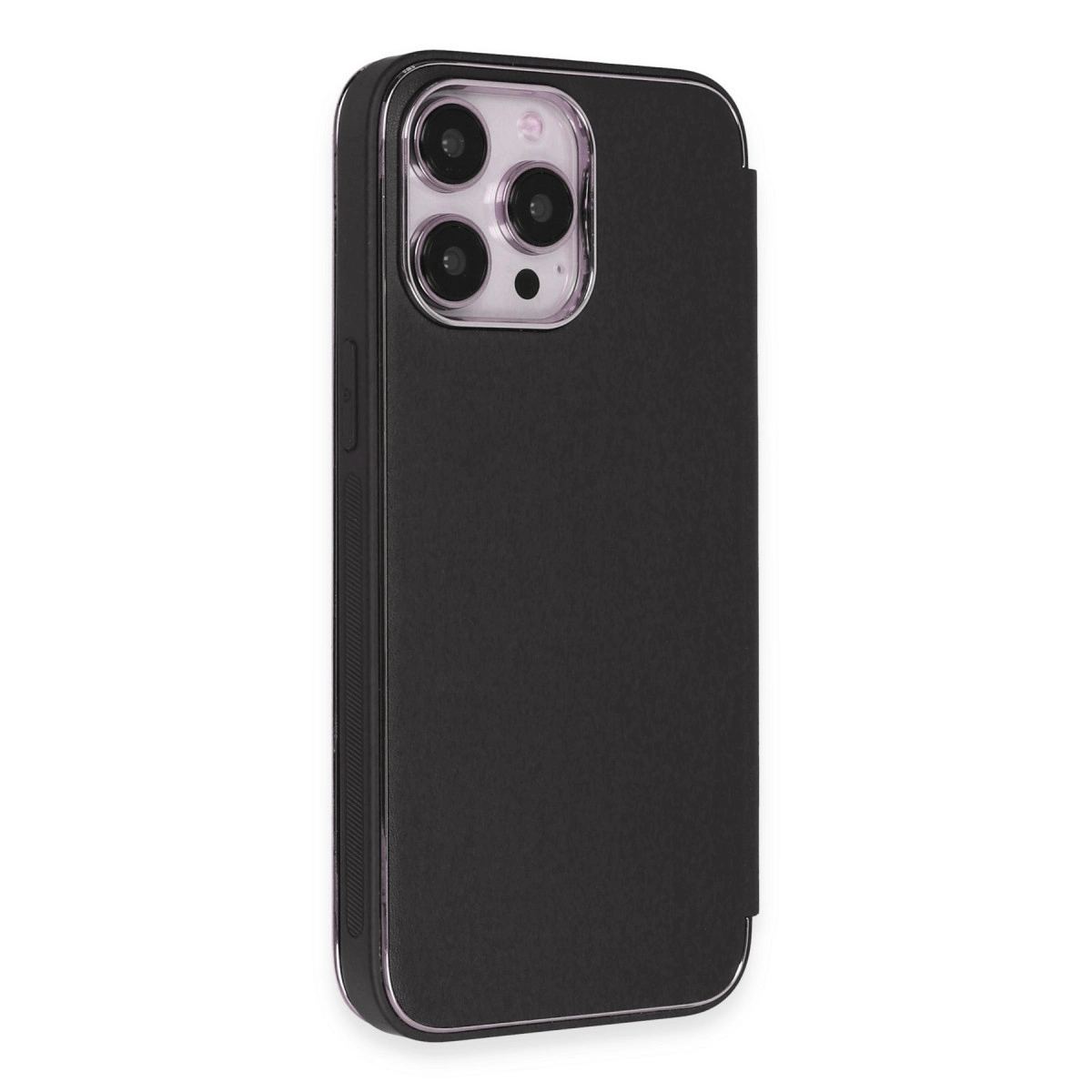 Apple İphone 14 Pro Max Kılıf Dolpin Kapaklı - Siyah